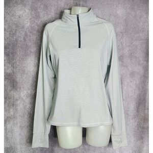 Zyia Active Gray 1/2 Zip Pullover Shirt Top Size XL Long Sleeves‎ Thumbholes